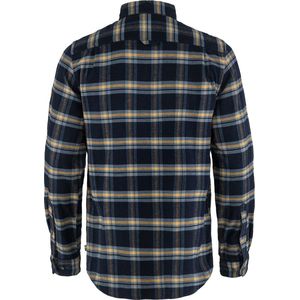 Fjallraven - Övik Heavy Flannel - Heren Shirt - Donkerblauw/bruin - Lange Mouwen