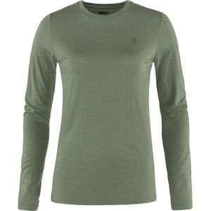 Fjallraven Abisko Wool LS Women - Outdoorshirt - Dames - Lange Mouwen - Patina Green - Maat S