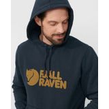 Fjallraven - Logo Hoodie - Pullover - Donkerblauw - 100% Biologisch Katoen