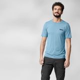 FJALLRAVEN Abisko Wool Logo T-shirt - Korte Mouwen - Dawn Blue