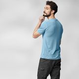 FJALLRAVEN Abisko Wool Logo T-shirt - Korte Mouwen - Dawn Blue