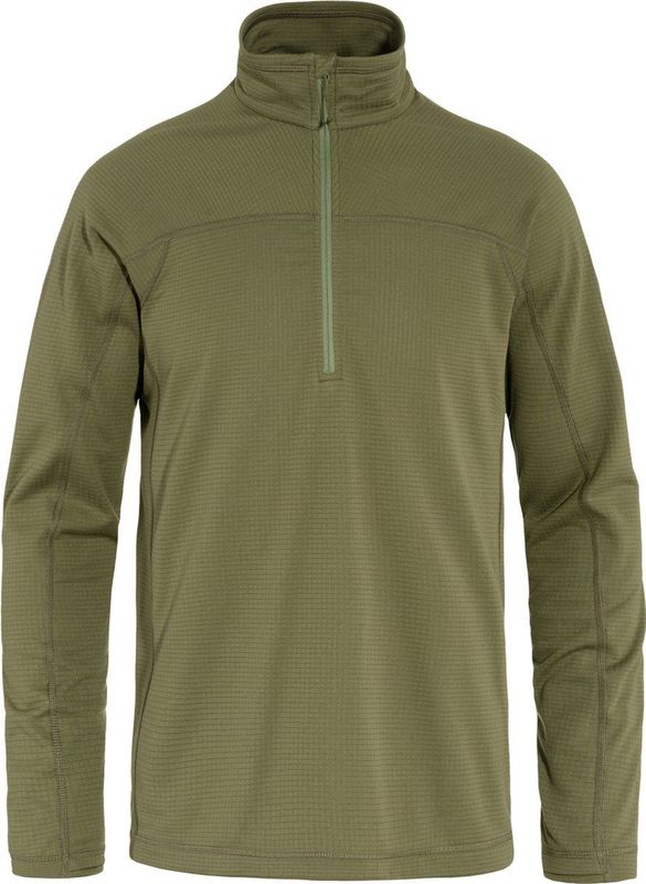 Fjällräven - Abisko Lite Fleece Half Zip - Trui - Groen - 100% Gerecycled Polyester