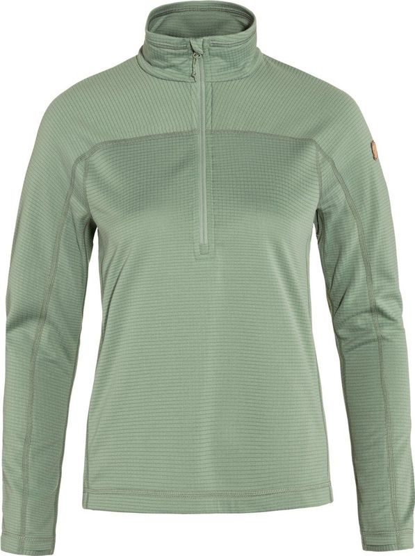 Fjällräven - Abisko Lite Fleece Half Zip - Trui - Misty Green - 100% Gerecycled Polyester