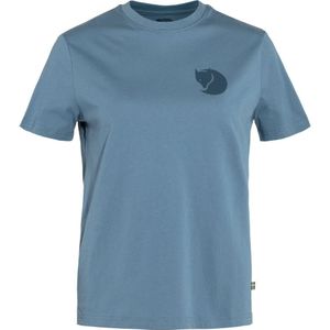 FJALLRAVEN - Fox Boxy Logo Tee W - T-shirt - Blauw - Korte Mouwen - Dames
