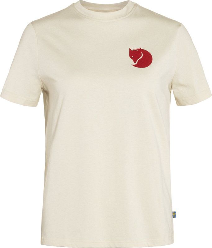 FJALLRAVEN Fox boxy logo t-shirt w chalk wht