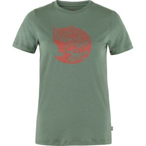 T-Shirt Fjällräven Women Abisko Wool Fox SS Patina Green Terracotta Brown