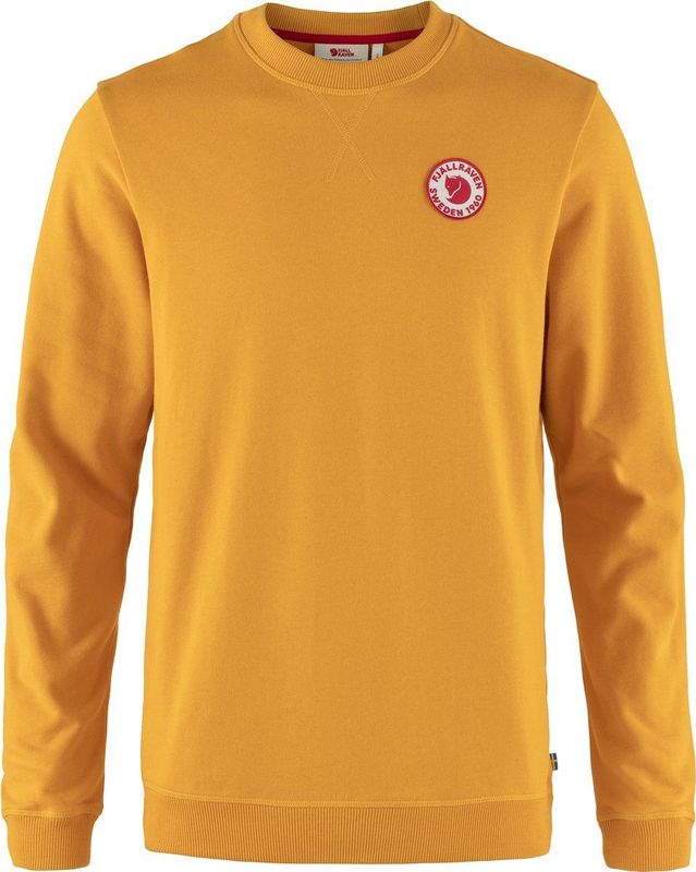 Fjällräven - 1960 Logo Badge Sweater - Mustard Yellow - 100% Biologisch Katoen