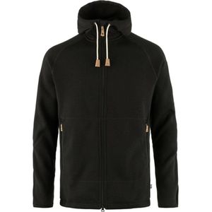 Fjällräven - Övik Fleece - Zwart - Fleecejas met Vaste Capuchon