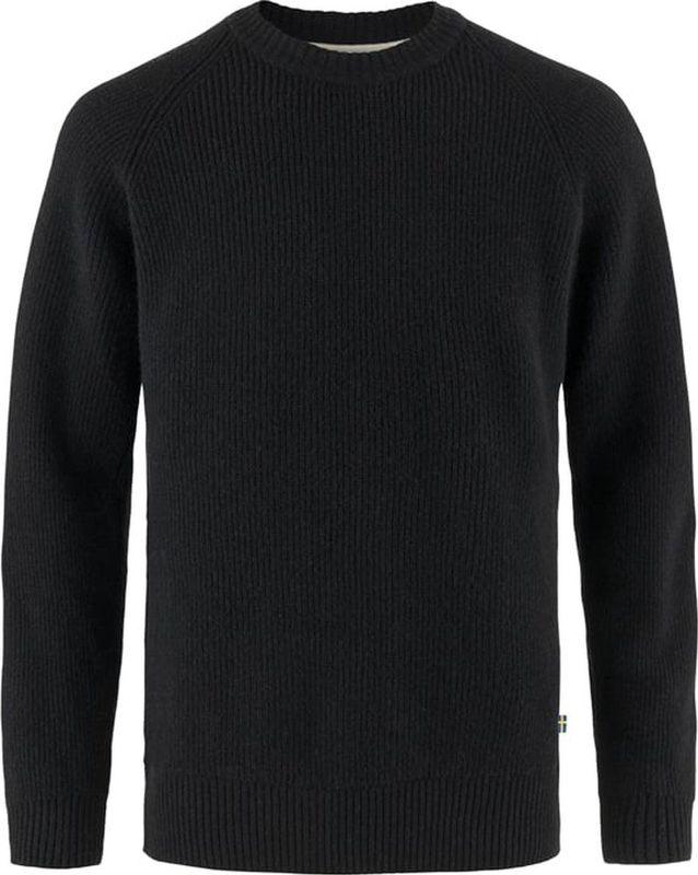 Fjällräven - Övik Rib Sweater - Wollen Trui - Zwart