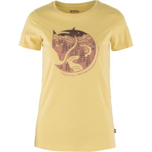 Fjallraven 89849-133 Arctic Fox Print T-Shirt W T-Shirt Dames Maïs Geel Maat L, Maïs Geel, L