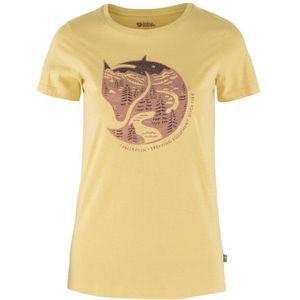 Fjall Raven - Dames t-shirts - Arctic Fox Print T-Shirt W Mais Yellow voor Dames van Katoen - Maat L - Geel
