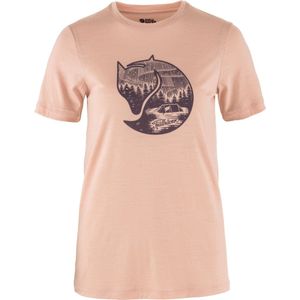Fjallraven Abisko Wool Fox SS T-Shirt Dames Chalk Rose-Port