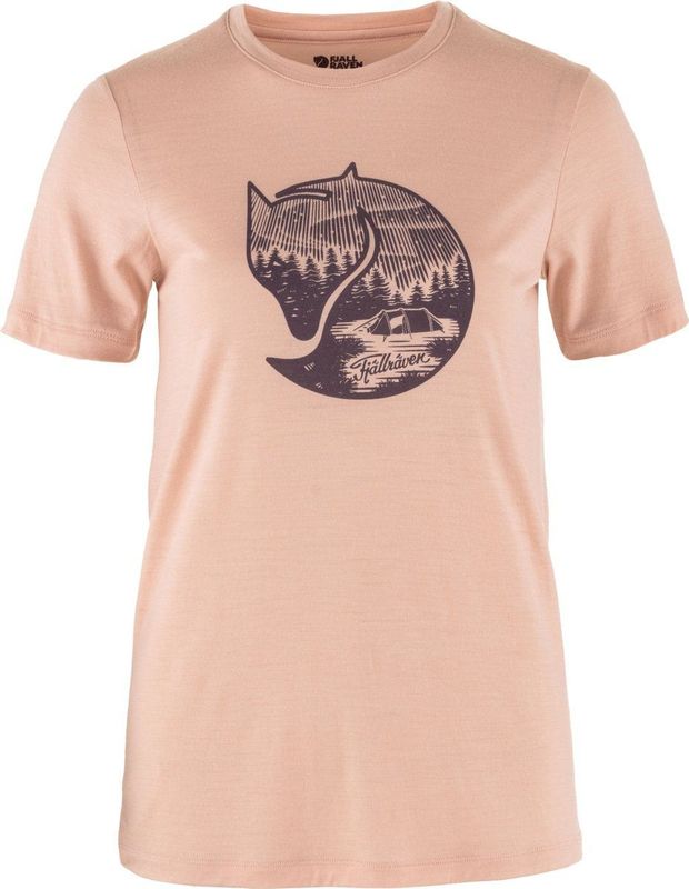 Fjallraven Abisko Wool Fox SS T-Shirt Dames Chalk Rose-Port