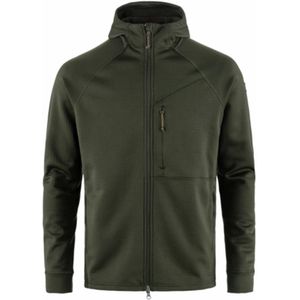 Fjällräven - Abisko Grid Fleece Hoodie - Vest - Deep Forest - 100% Gerecycled Polyester