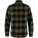 Fjällräven - Övik Heavy Flannel Shirt - Overhemd - Wood Brown Dark Navy - Relaxed Fit