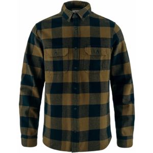 FJALLRAVEN 82978-265-555 Övik Heavy Flannel Shirt M Heren T-Shirt Hout Brown Dark Navy Maat S, Hout-Bruin-Donker Navy, S, Wood Brown-Dark Navy, S