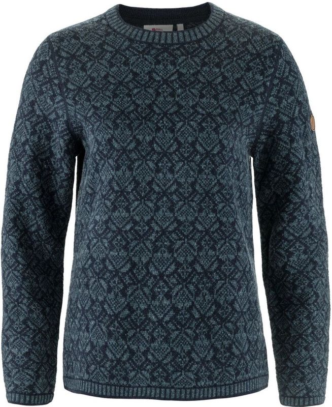 Fjällräven - Snow Round Neck Sweater - Damestrui - Dark Navy