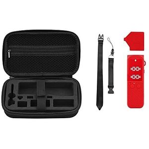 Mini-draagtas for DJI Pocket 2 Creator Combo Draagbare opbergkoffer Dempingsdoos Reisbescherming Handheld Gimbal-accessoire (Color : Black and red)
