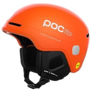 POC POCito Obex MIPS - lichte en aanpasbare ski- en snowboardhelm voor kinderen met Recco reflector, fluorescerend oranje, XXS (48-52 cm)