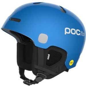 POC POCito Auric Cut MIPS Veilige ski- en snowboardhelm voor kinderen met led-paneel, fluorescerend blauw, XXS (48-52cm)