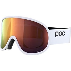 POC Retina Big Clarity Skibril met cilindrische glazen voor een uitstekend gezichtsveld bij wedstrijden, wit/oranje spectrum