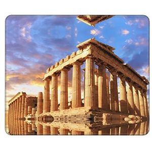 Griekenland geschiedenis gebouw bedrukte muismat met anti-slip rubberen basis gaming muismat voor draadloze muiscomputers laptop kantoor 25,9 x 21,1 cm