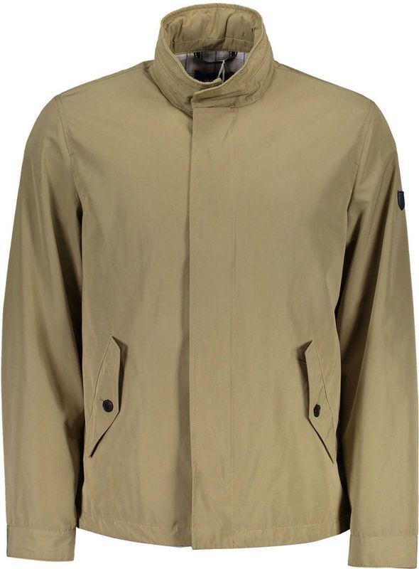 Harrington Jacket - Beige - Polyester Tussenjas - Sportieve Stijl - Lange Mouwen