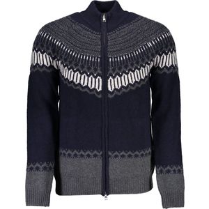Gant - Cardigan - Blauw - Wol - Elegante Blauwe Cardigan met Rits