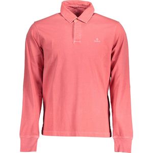 Gant, Tops, Heren, Rood, S, Rode Polo Shirt met Lange Mouwen en Logo