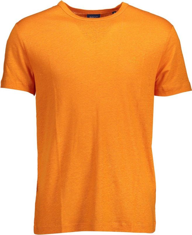 Gant - T-shirt - Oranje - Korte Mouwen - Linnen