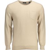 Gant - Pullover - Beige - Heren - Katoen - Elegante Trui met Borduurwerk