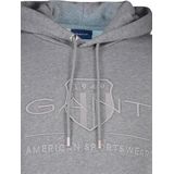 GANT Shield Hooded Sweatshirt Grijs gemêleerd, Effen