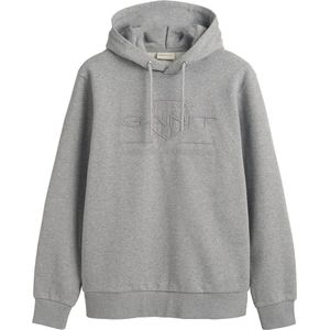 GANT Shield Hooded Sweatshirt Grijs gemêleerd, Effen