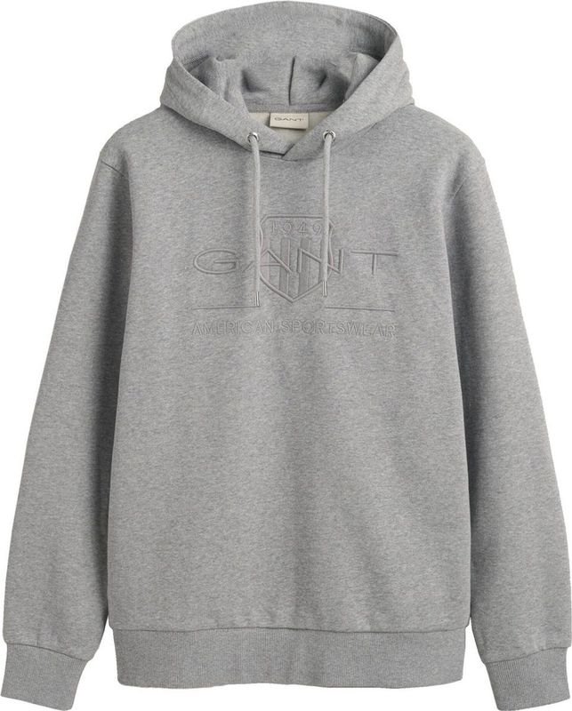 GANT Shield Hooded Sweatshirt Grijs gemêleerd, Effen