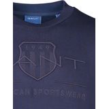 GANT - Casual Sweatshirt - Marineblauw - 100% Katoen - Lange Mouwen