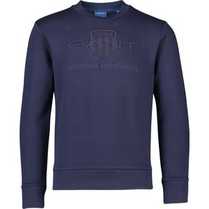 GANT - Casual Sweatshirt - Marineblauw - 100% Katoen - Lange Mouwen