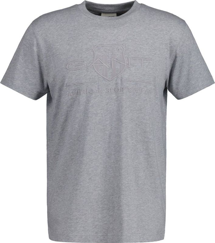 Gant - D1 Tonal Archive Shield - T-shirt - Blauw - Katoen