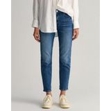 Jeans - Hoge Taille - Smal Toelopende Pijpen - Verkorte Lengte