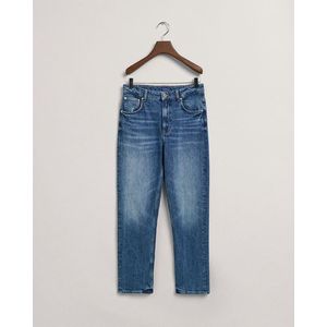 Jeans - Hoge Taille - Smal Toelopende Pijpen - Verkorte Lengte