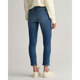 GANT Dames Cropped Slim Jeans, Dark Blue Broken IN, standaard, Dark Blue Broken in, 25W