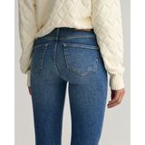 GANT Dames Cropped Slim Jeans, Dark Blue Broken IN, standaard, Dark Blue Broken in, 25W