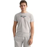 Gant 902319008 Korte Mouwen Ronde Hals T-shirt Grijs S Man