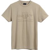 Gant D1 Tonal Archive Shield T-shirt Met Korte Mouwen Beige S Man
