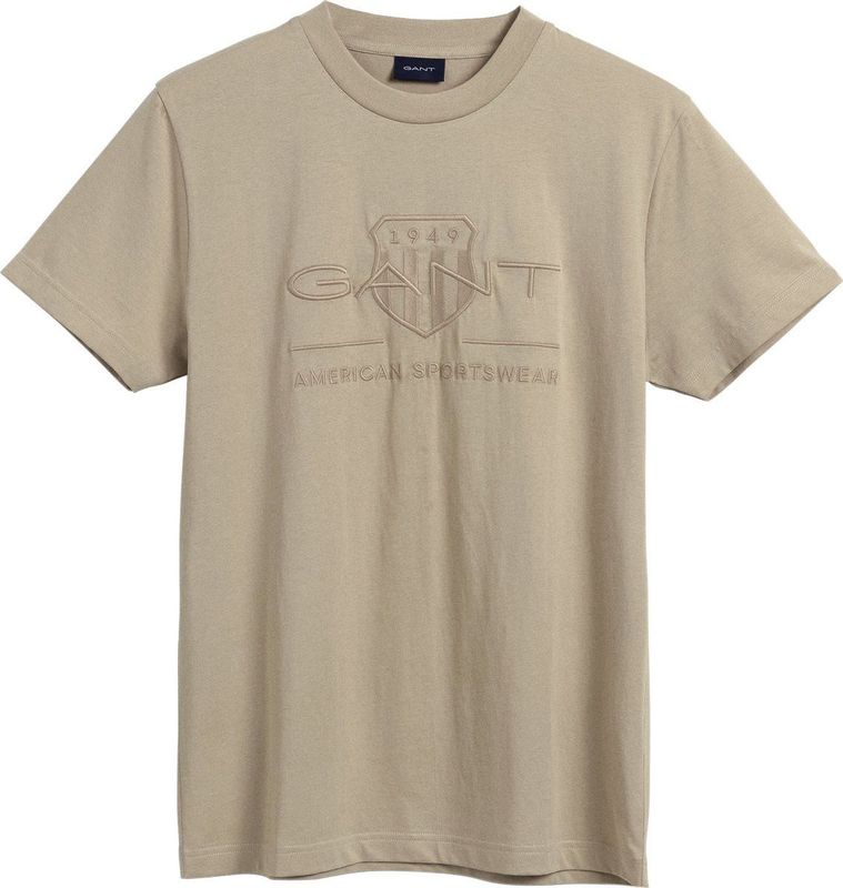 Gant D1 Tonal Archive Shield T-shirt Met Korte Mouwen Beige S Man