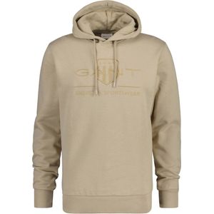 SINGLES DAY! Gant - Hoodie Tonal Shield Beige - Heren - Regular-fit