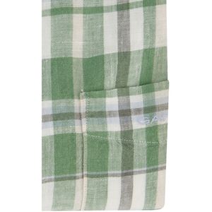 Gant casual overhemd normale fit groen geruit linnen
