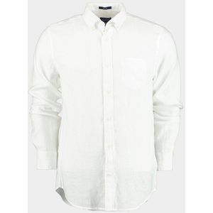 Gant casual overhemd normale fit wit effen linnen