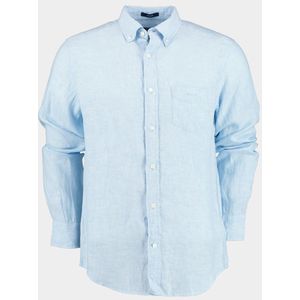 Gant - Casual Hemd - Blauw - Linnen - Lange Mouw - Regular Fit