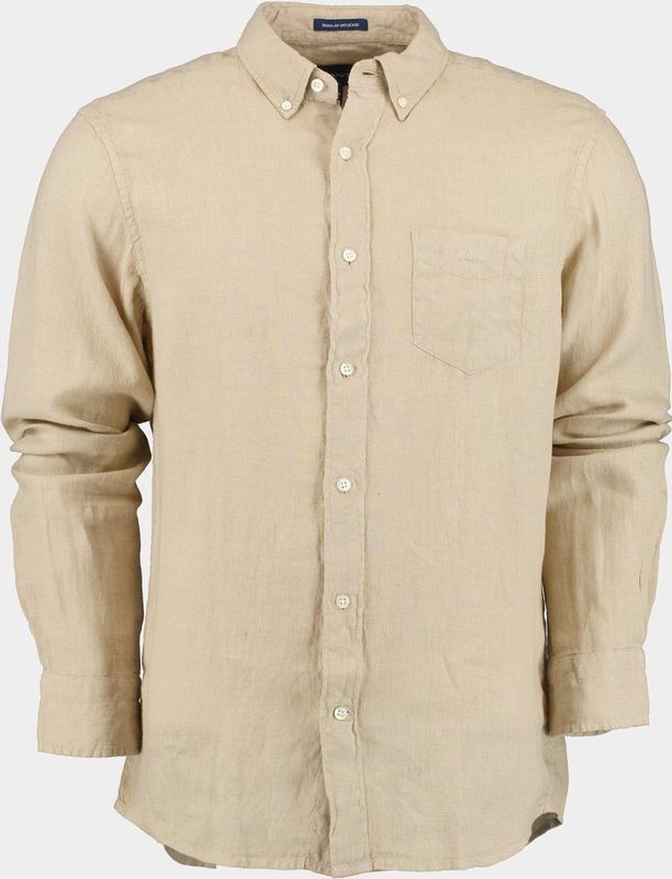 Gant - Regular Ut Garment Dyed Overhemd - Beige - 100% Linnen