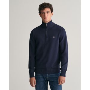 Trui GANT Men Cotton Half Zip Evening Blue